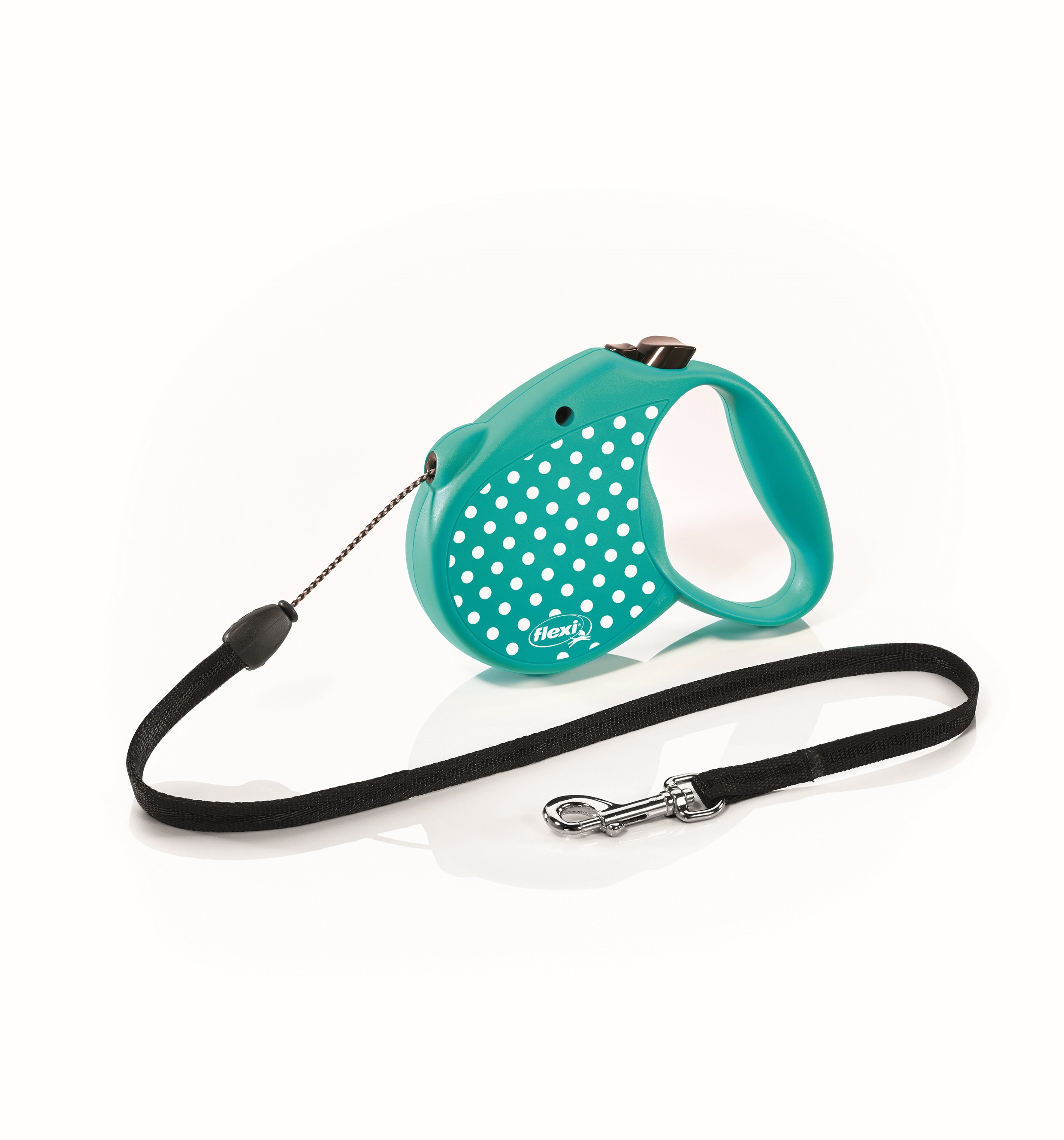 FLEXI Рулетка STANDART DOTS S трос  ремень 5 м до 12 кг мятный зеленый 54152