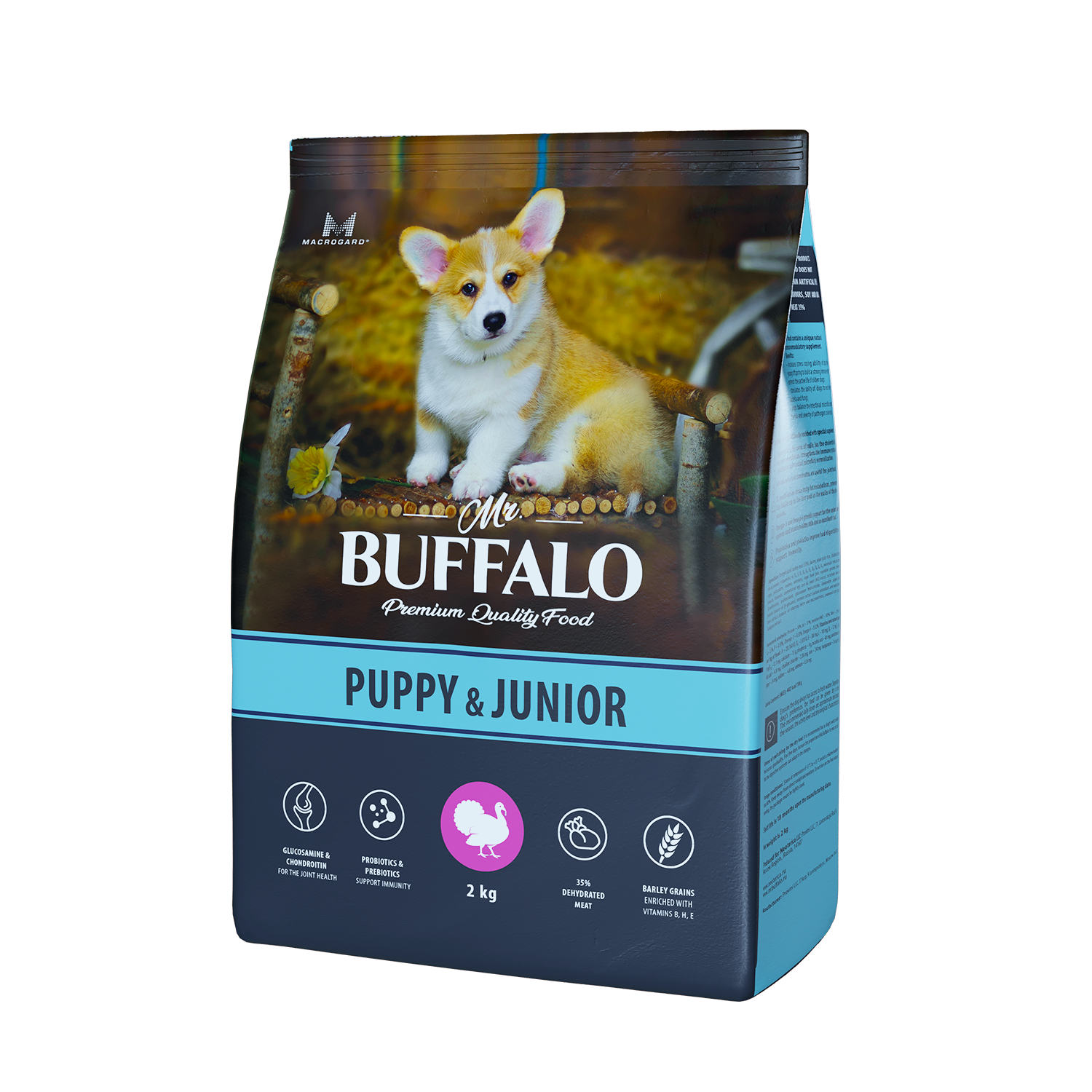 Mr. Buffalo PUPPY & JUNIOR Сухой корм д/щенков и юниоров индейка 2кг