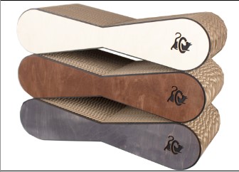 Когтеточка из картона и дерева для кошек 20 см Ореон S "Рыжебок"