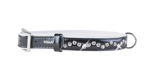 Ошейник "Collar brilliance" со стразами (ширина 25 мм, длина 38-49 см) черно-белый 3100