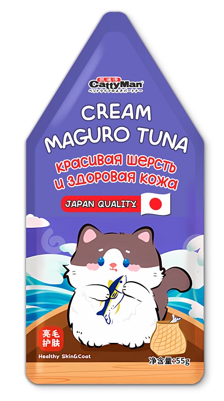 CATTYMAN Лакомство для кошек крем-мусс Тунец Магуро 55 г