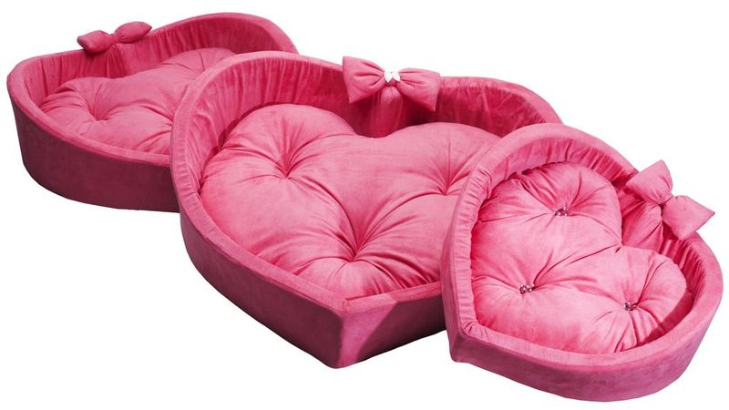 Лежанка в форме сердца имитация замши розовая 40*40*16 см Soft heart DS rose 1 11102061