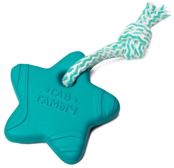 Игрушка для мелких собак Звезда с веревкой 80 мм серия ГАВ ГАМЫЧ Гамма