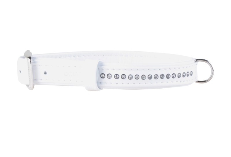 Ошейник "Collar brilliance" с маленькими стразами (ширина 15 мм длина 27-36 см)  белый 3086