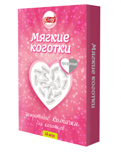 CLINY Когти мягкие прозрачные с клеем 40 штук Неотерика