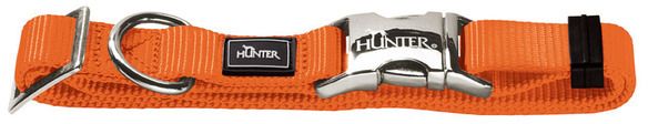 Hunter ошейник для собак  ALU-Strong S (30-45см) нейлон с метал застежкой оранжевый 43966