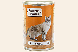 Кошачье Счастье ж/б консервы для взрослых кошек Индейка 20*410 г