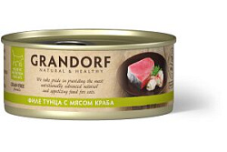 Grandorf (Грандорф) Консервы для кошек филе тунца с мясом краба 70 г