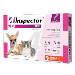 Inspector (Инспектор) капли от всех паразитов для кошек и собак 0,5-2 кг 3 пипетки, Неотерика