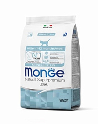 Monge Cat Monoprotein Kitten сухой корм для котят с форелью 1,5кг