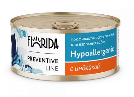 Florida Dog Hypoallergenic Консервы для собак при пищевой аллергии, с индейкой 340 г