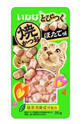 INABA Лакомство запеченое для кошек Tobitsuko Yakikatsuo со вкусом морского гребешка 25 г