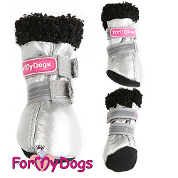 FOR MY DOG Сапоги зимние серебро металлик (4) FMD668-2021 