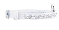 Ошейник Collar brilliance с украшением полотно стразы 9 мм*19-25 см белый 3265