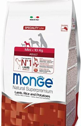 Monge Dog Speciality Mini для взрослых собак мелких пород ягн/рис/карт 800 г 70011532