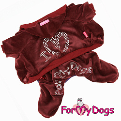 FOR MY DOG Костюм утепленный велюровый коричневый (10Chh) FW1146-2021 