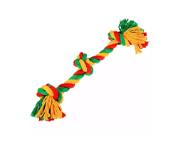 Игрушка для мелких пород Грейфер канатный 3 узла DL малый желтый-зеленый-красный, Доглайк