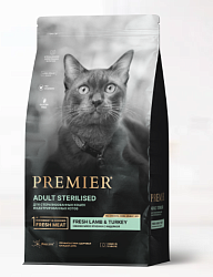 Premier Kat Премьер Кэт для стерилизованных Ягненок с  Инд 2 кг
