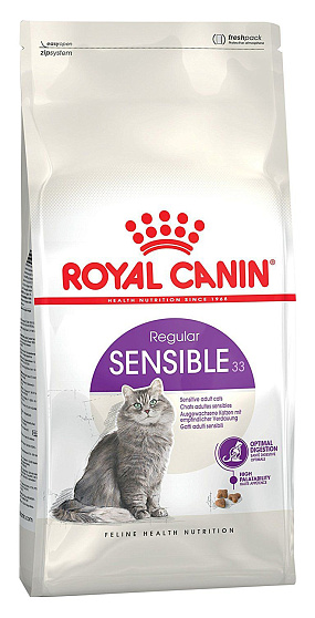 Royal Canin (Роял Канин) Sensible 33 Корм сухой сбалансированный для взрослых кошек с чувствительной пищеварительной системой 0,4 кг