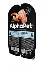 AlphaPet Superpremium влажный корм для стерилизованных кошек анчоусы/креветка соус 15*1 80г