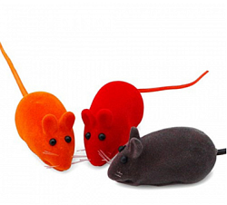 Игрушка для кошек, Мышь со звуком  цветная, резина, 6 см СТ14179 (2200)