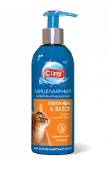 CLINY Шампунь-кондиционер для короткошерстных кошек Питание и блеск 200 мл Неотерика