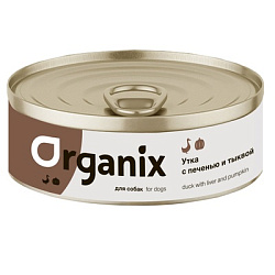 Organix консервы для собак Сочная утка с печенью и тыквой 100 гр