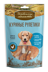 Деревенские лакомства Куриные рулетики для щенков 100 г 79711267