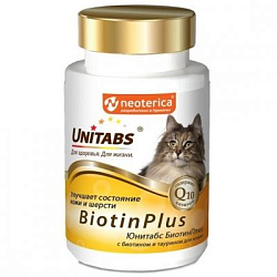 Unitabs БиотинПлюс с  Q10 для кошек .
