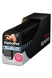 AlphaPet (АльфаПет) влажный корм для стерилизованных кошек анчоусы и креветка соус 80 г