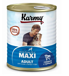 Karmy (Карми) консервы для взрослых собак крупных пород с говядиной и гречкой 850 г