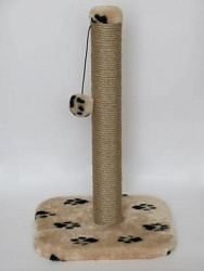Когтеточка-столбик для кошек с круглым основанием 38*38*65см кавролин капучино