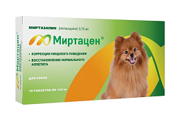 Миртацен, 3,75 мг таблетки №10, для собак, Апиценна