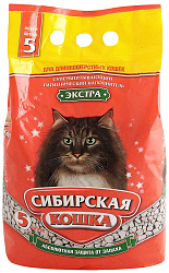 Наполнитель Сибирская кошка супервпитывающий Экстра для длинношерстных 5 л 00010501/00023951