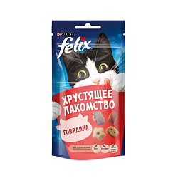 FELIX Хрустящее лакомство для кошек Говядина 60 г 12393616