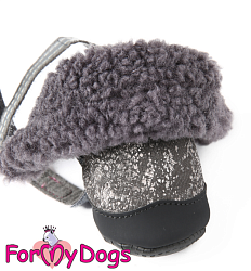 FOR MY DOGS Сапоги зимние с усиленным носком РП серые ц/кр р-р 2
