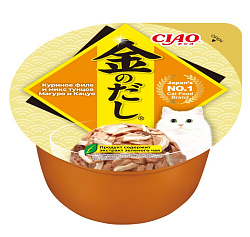 INABA CIAO Влажный корм для кошек Kinnodashi cup Куриное филе и микс тунцов Магуро и Кацуо конс.70г