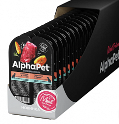 ALPHAPET (АльфаПет) влажный корм для собак с чув.пищ Телятина/Тыква 100 г