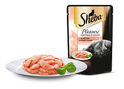 Sheba (Шеба) Pleasure влажный корм для кошек ломтики в соусе форель/креветки 85 г пауч 10122135