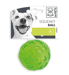 Игрушка для собак SQUEAKY мяч-пищалка, диаметр 6,3 см, цвет зеленый
