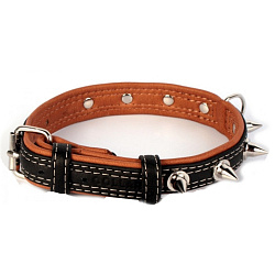Ошейник "Collar SOFT" с шипами черный верх (ширина 20 мм, длина 30-39 см) 7192