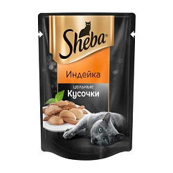 Sheba (Шеба) влажный корм для взрослых кошек кусочки индейки 80 г пауч
