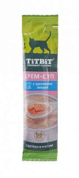 Крем-суп для кошек с кусочками лосося 10 г TITBIT