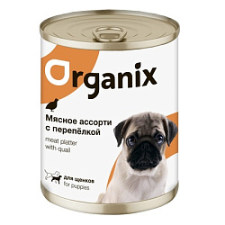 Organix консервы для щенков Мясное ассорти с перепёлкой 400 гр