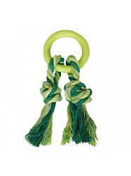 Игрушка для мелких собак из цельнолитой резины Кольцо с двумя веревками 19 см, Triol