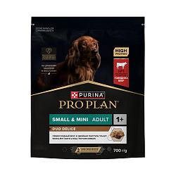 PRO PLAN (Проплан) DUO DELICE сухой корм для взрослых собак мелких пород с говядиной, 700 г