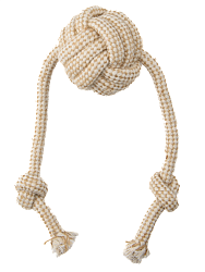 Mr.Kranch Игрушка для собак Мяч из каната на шнуре 48*8 см цвет натуральный