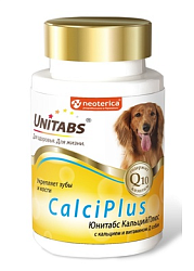 Unitabs CalciPlus с Q10 для собак 100 таб.