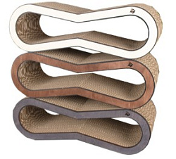 Когтеточка из картона и дерева для кошек 25 см Ореон М "Рыжебок"