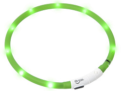 Мигающее кольцо для собак USB L-XL 65 см/ф 8 мм зеленый 12661